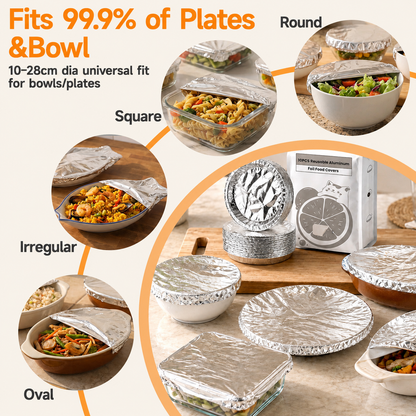 SVOZK® 🍽️ Reusable Elastic Foil Food Covers — Keep Leftovers Fresh, Cover Bowls & Plates in Seconds 🥗