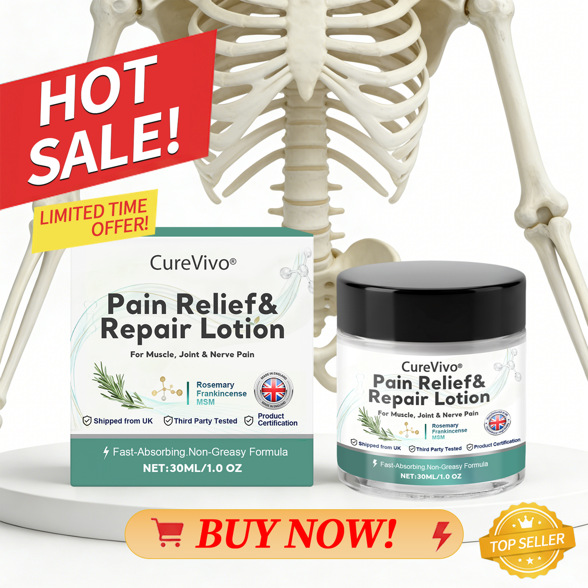 [New Year Special Offer] CureVivo® Pain Relief& Repair Lotion🥇For Muscle, Joint & Nerve Pain