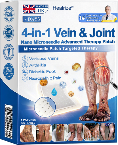 Healrize® 🦵4-in-1 Vein & Joint Nano Microneedle Advanced Therapy Patch🔥Instant Relief, Long-Term Results