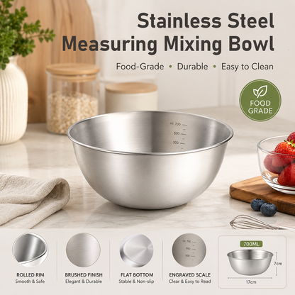 Billhol® Stainless Steel Measuring Mixing Bowl