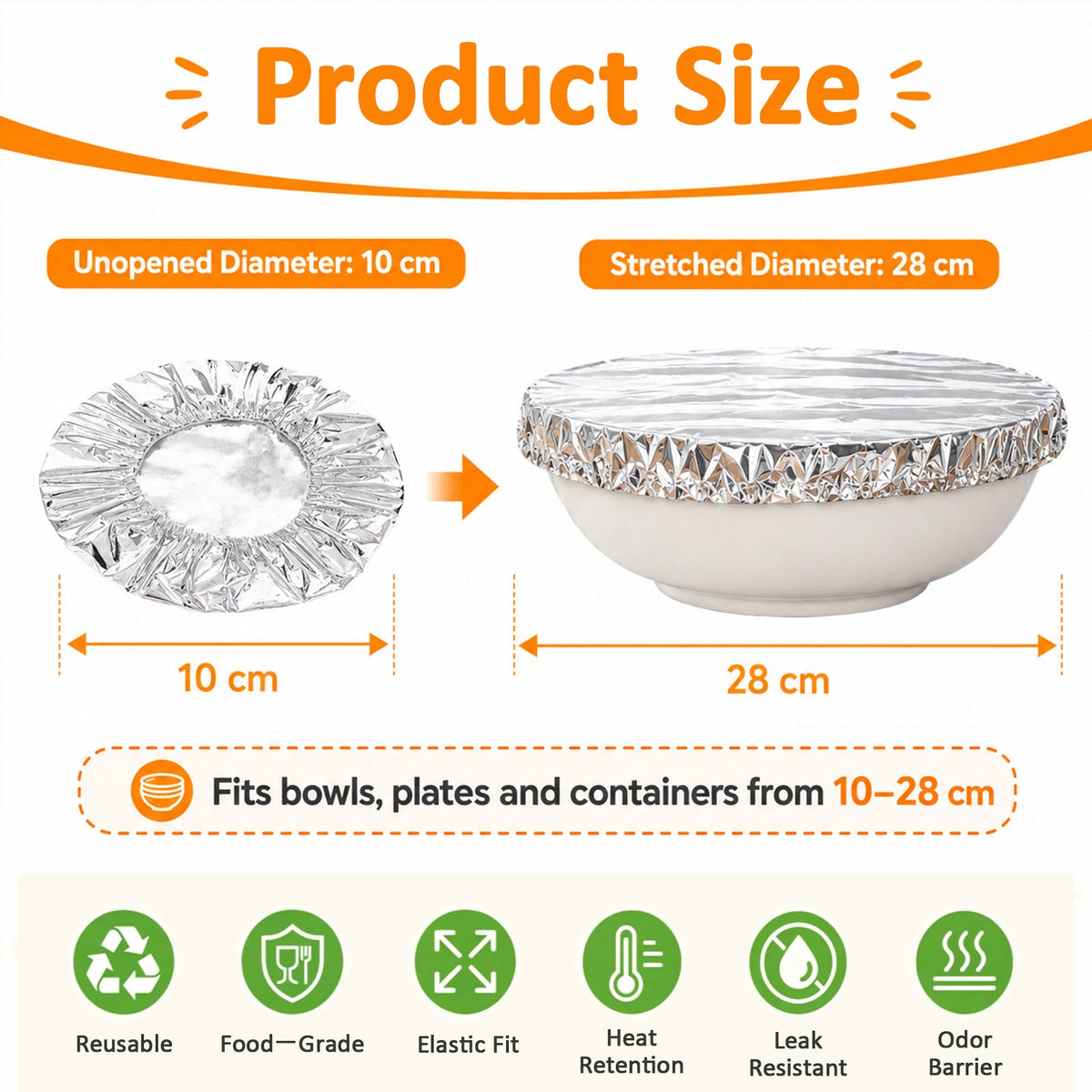 SVOZK® 🍽️ Reusable Elastic Foil Food Covers — Keep Leftovers Fresh, Cover Bowls & Plates in Seconds 🥗