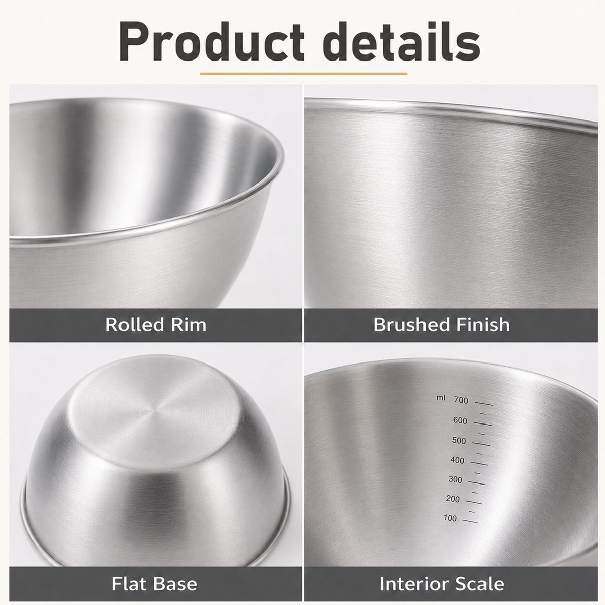 Billhol® Stainless Steel Measuring Mixing Bowl