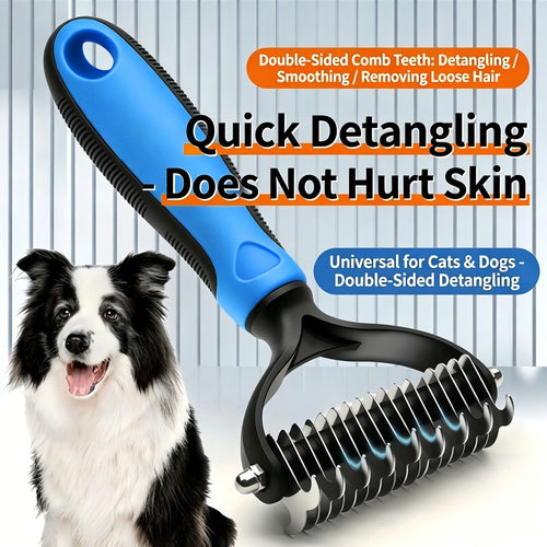 🔥 70% OFF | Billhol® Double-Sided Pet Grooming Comb – Gentle Detangling & Shedding Tool for Dogs & Cats