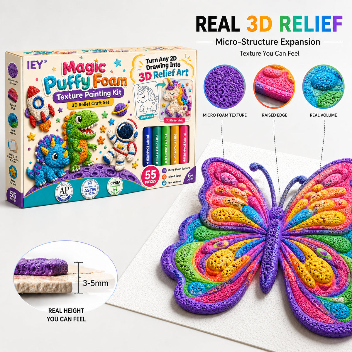 🎉 LAST DAY TO SAVE 50%! ✨ IEY® 3D Relief Art Pen — Watch Your Drawings Rise Into Touchable 3D Art (No Heat Needed!)🎨