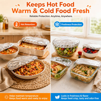 SVOZK® 🍽️ Reusable Elastic Foil Food Covers — Keep Leftovers Fresh, Cover Bowls & Plates in Seconds 🥗