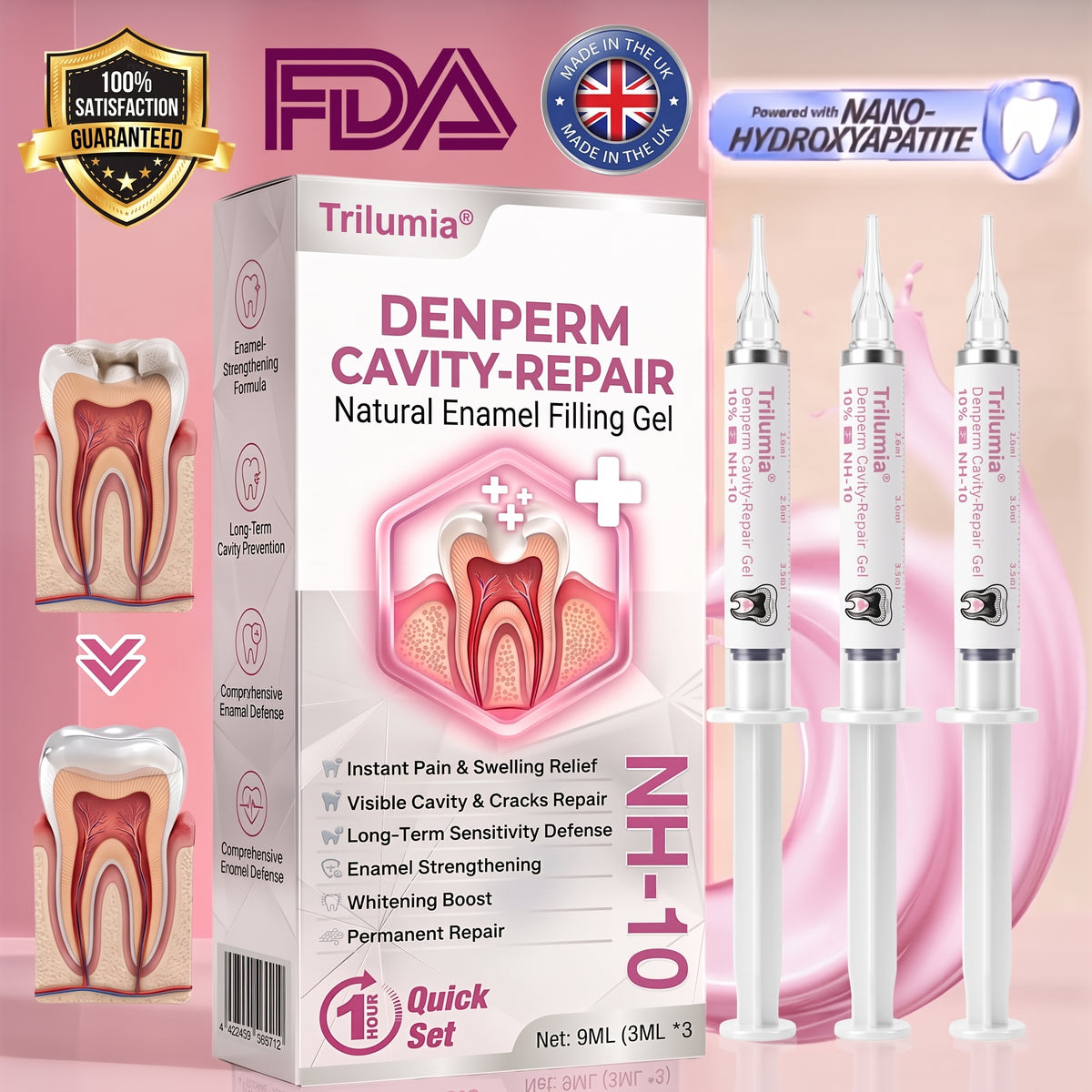 ✨ Trilumia® DenPerm 🦷 Cavity-Repair Natural Enamel Filling Gel 🪄